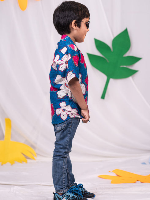 Boy's' Blue Ethnic Shirt